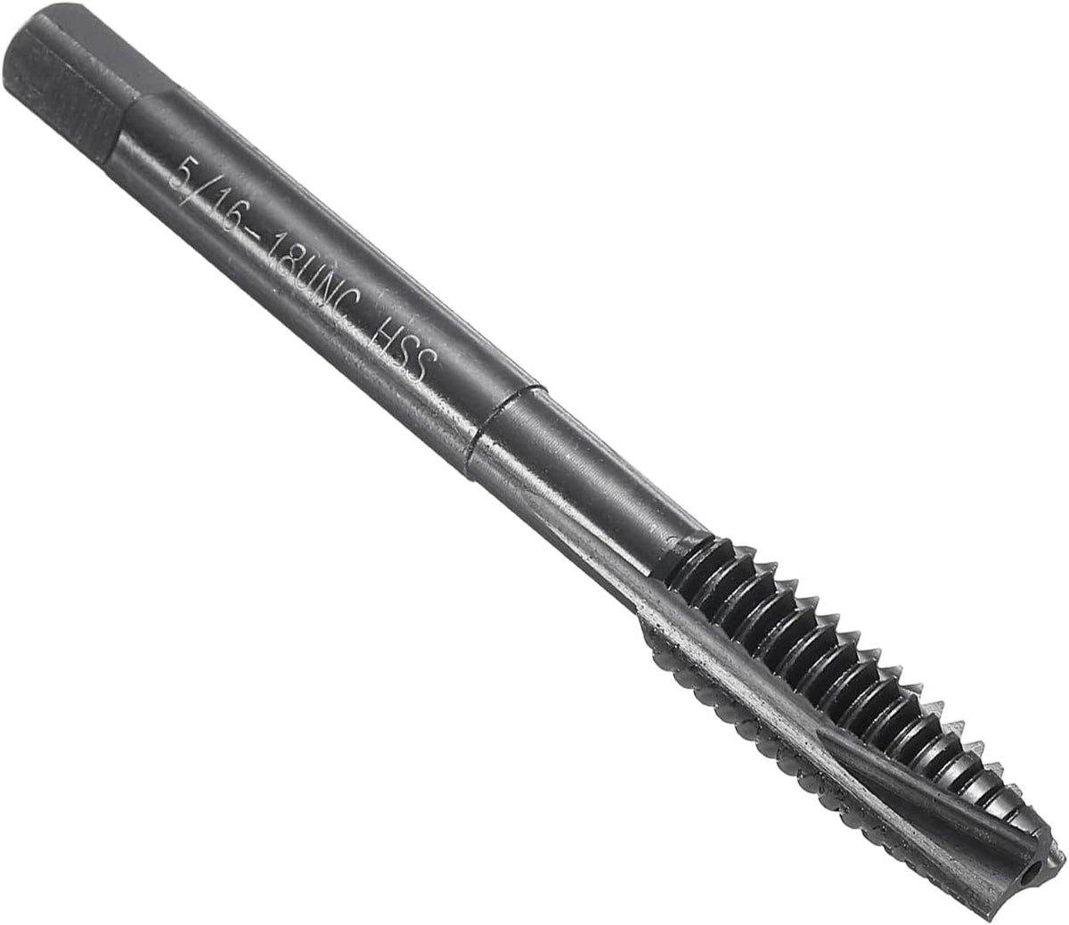 Spiral Point Thread Tap 5/16-18 UNC 2B, Nitride Coated Machine Screw Tap Tapping Bit Threading Repair Tool, M2 High-Speed Steel (HSS)