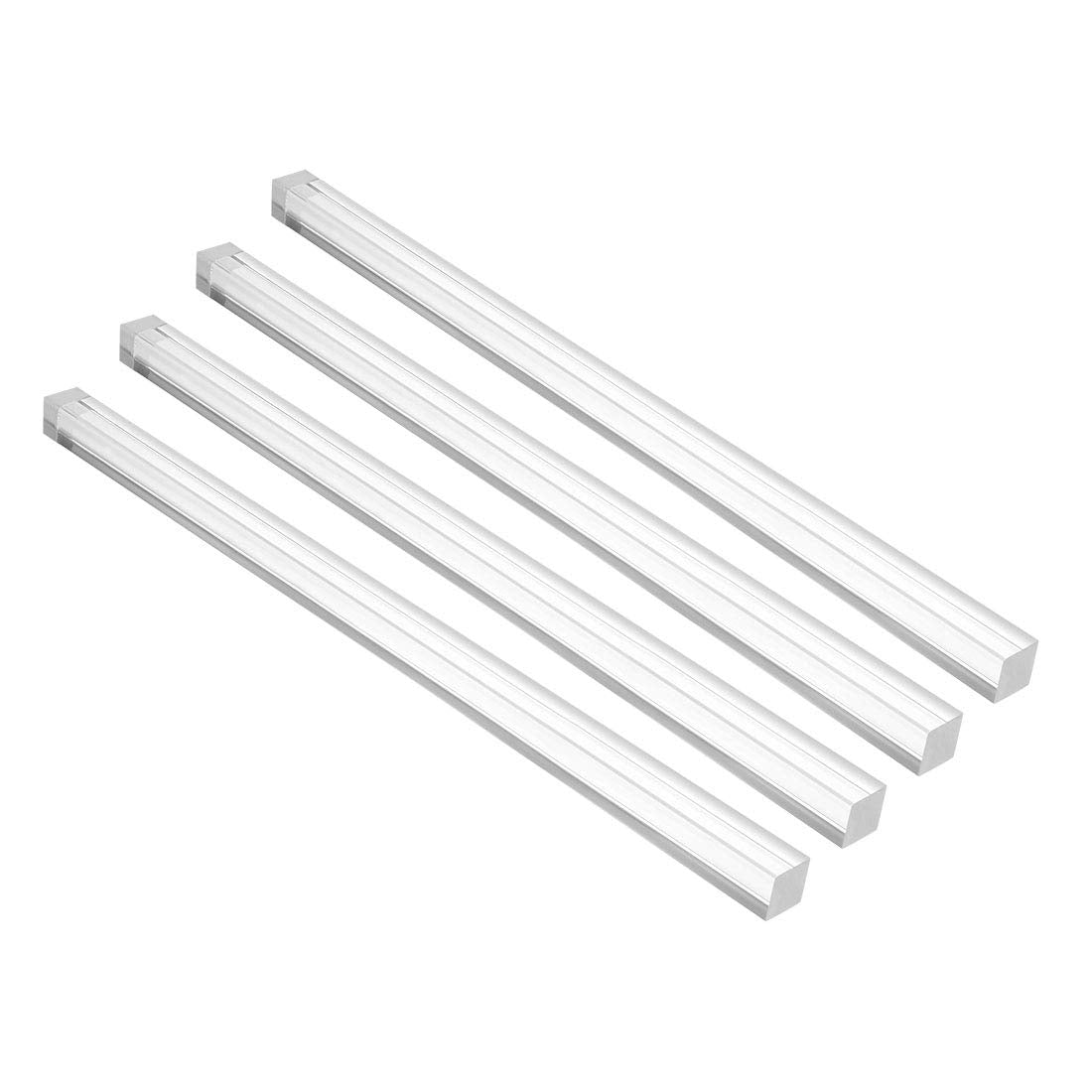 Acrylic Square Rod,10mmx10mmx250mm Clear,Solid Plastic PMMA Bar Stick 4pcs