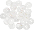 25pcs Natural Shell Buttons, 4 Hole Mother of Pearl Buttons 18mm Sewing Craft Button for Shirt Bag DIY Sewing Crafts Decoration, White