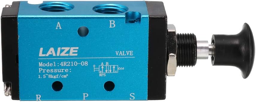Pneumatic Solenoid Valve, 2 Position 5 Way G1/4 G1/8 Aluminum Alloy Air Hand Lever Operated Manual Control Push-pull Direct Acting Type