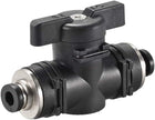 Pneumatic Ball Valve, Push to Connect Shut off Valve, 4mm Inner Diameter, for Air Flow Control, Plastic Zinc Alloy Black