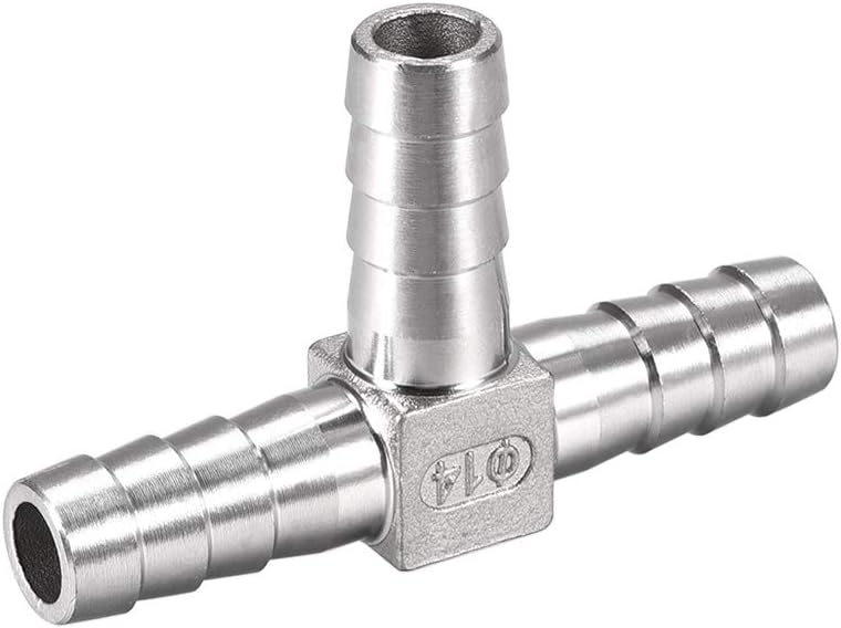 9/16-Inch (14mm) Hose ID Barb Fitting Stainless Steel 3 Way T Shaped Union Home Brew Fitting