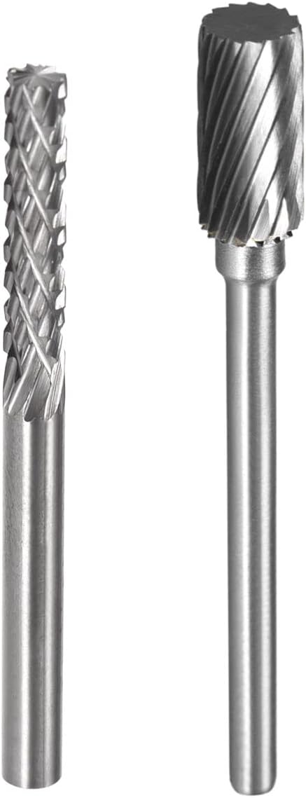 Tungsten Carbide YG8 Double Cut 1/8" Shank 2pcs, Tungsten Carbide Single Cut 1/8" Shank 3pcs