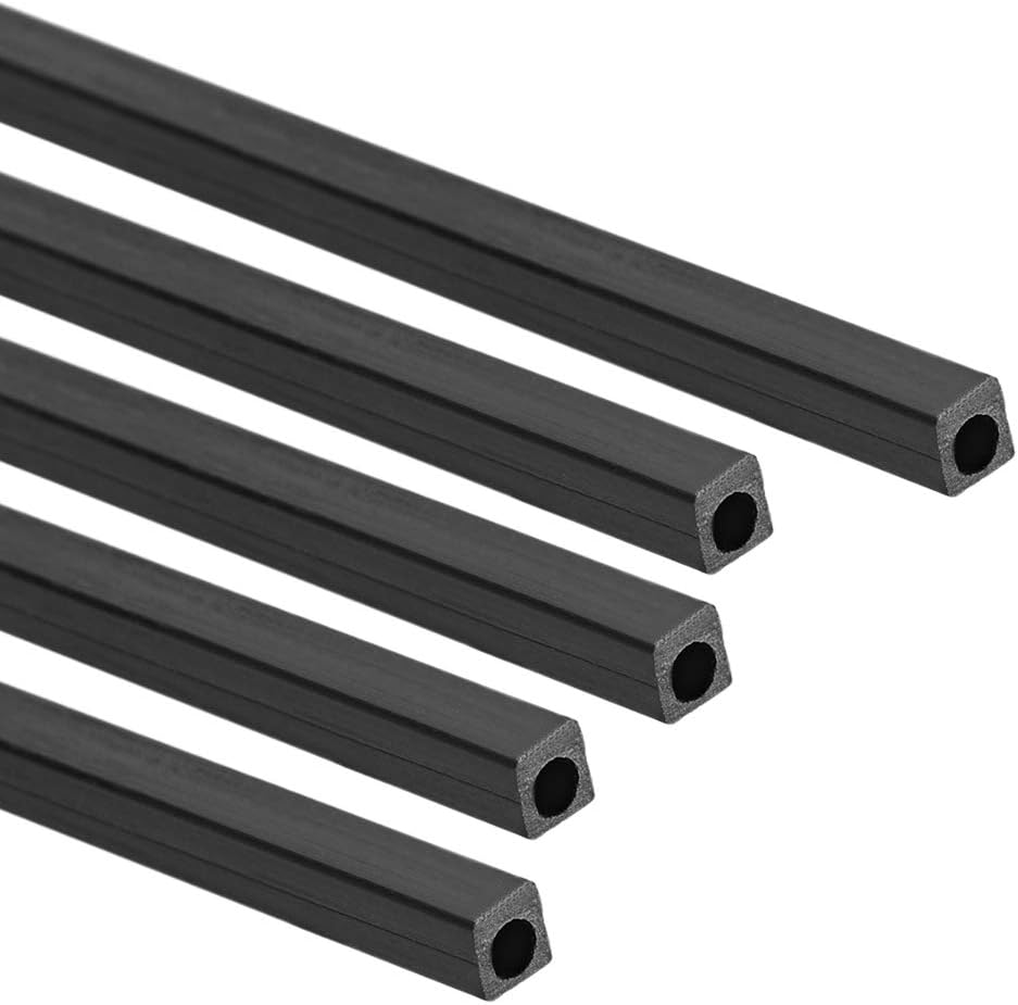 Carbon Fiber Square Tube 3x3x2mm Inner Round Dia. 200mm Length Pultruded Carbon Fiber Tubing for RC Airplane 5 Pcs