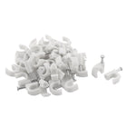 a15050600ux0277 Plastic Circle Cable Clip Store Tie Clips Wire Cord Holder 40PCS White (Pack of 40)