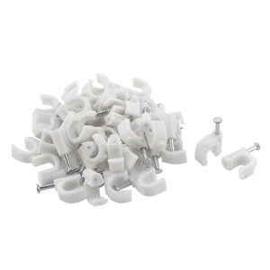a15050600ux0277 Plastic Circle Cable Clip Store Tie Clips Wire Cord Holder 40PCS White (Pack of 40)