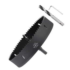 LänkMejor Bi-Metal Hålborr 6-7/8" 175mm med 2 pilotborrbitar Svart