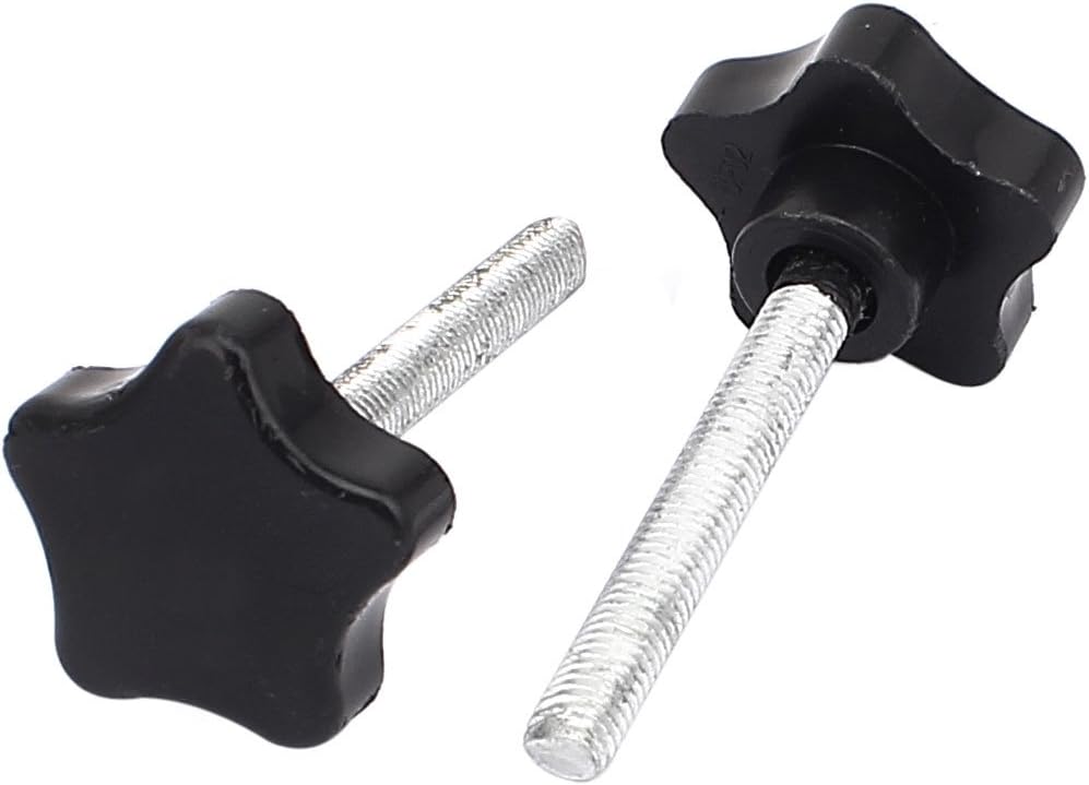 M8 x 60mm Threaded Screw on Type Star Head Clamping Knob Grip 2pcs