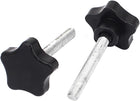 M8 x 60mm Threaded Screw on Type Star Head Clamping Knob Grip 2pcs