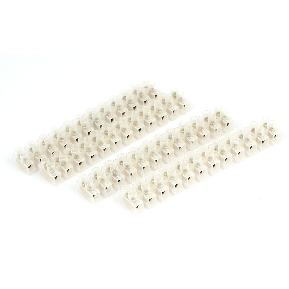 a15081900ux0105 4 Piece 12 Position Plastic Strip Barrier Terminal Block Connector, 380V 10A