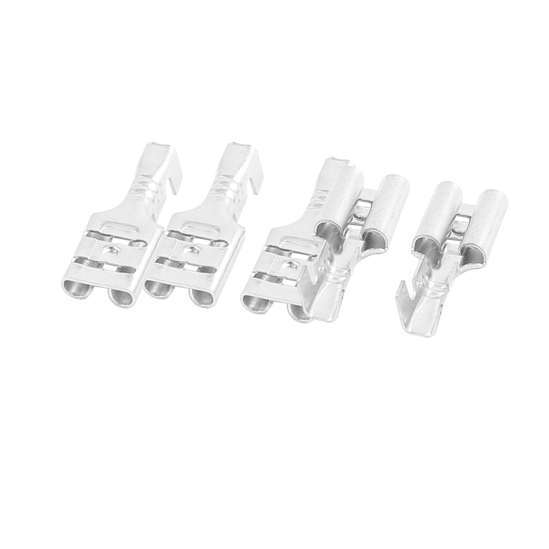 Silver Tone Female Terminal Connectors with 5 Piece, 14 mm Length Spade Crimp