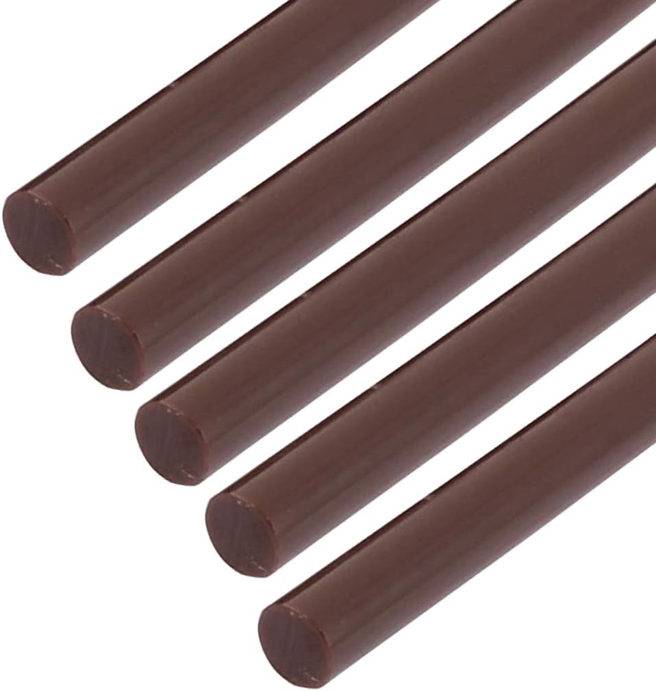LinkMejor Mini Hot Glue Gun Sticks 4-inch x 0.27-inch for Glue Guns, Brown 5pcs