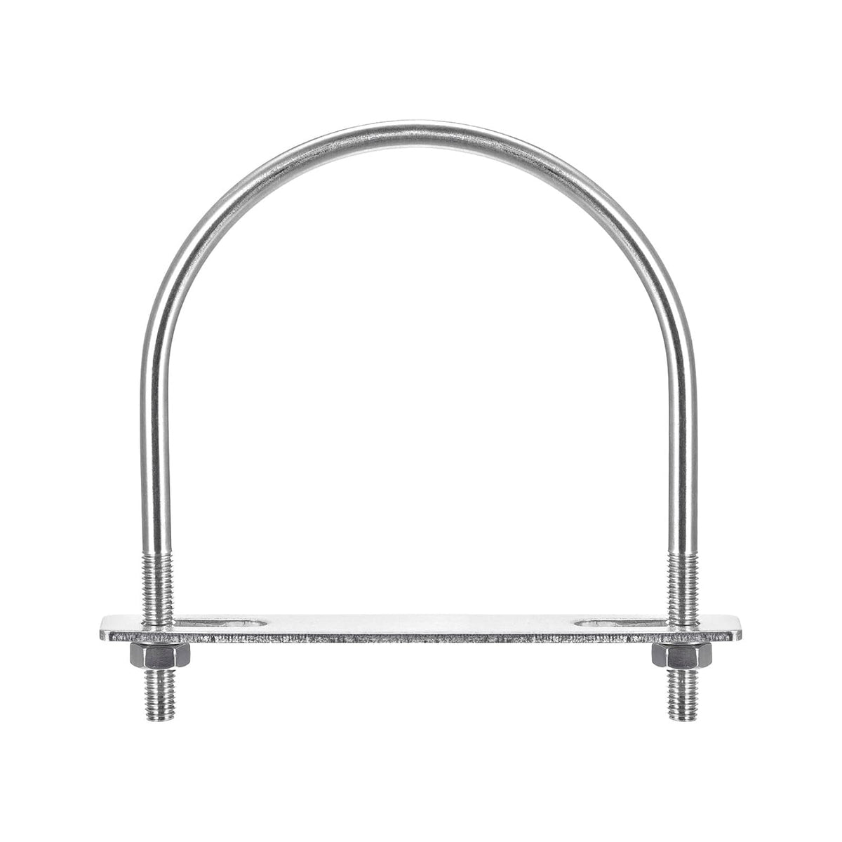 Round U-Bolts, 116mm(4.57") Inner Width 142mm Length M8 304 Stainless Steel U Clamp Bolt with Nuts Washers and Plates, for Boat Trailer