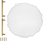 LinkMejor Silicone Tray Molds with 2pcs Gold Handles for Epoxy Resin Small Round Resin Tray Molds for DIY Craft Projects, Making Faux Agate Trays, Home Decoration, 10x10.2 Inch