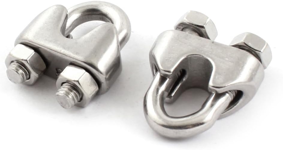Wire Ropes Stainless Steel Cable Clip Saddle Clamp, 8mm, 2 Piece