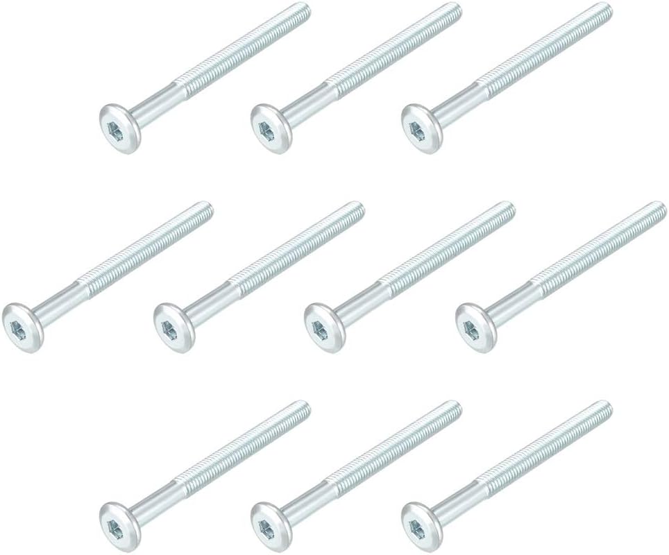 M6x80mm Furniture Screw Hex Socket Cap Machine Screws Zinc Plated Fasteners Bolts Half Thread Carbon Steel 20Pcs