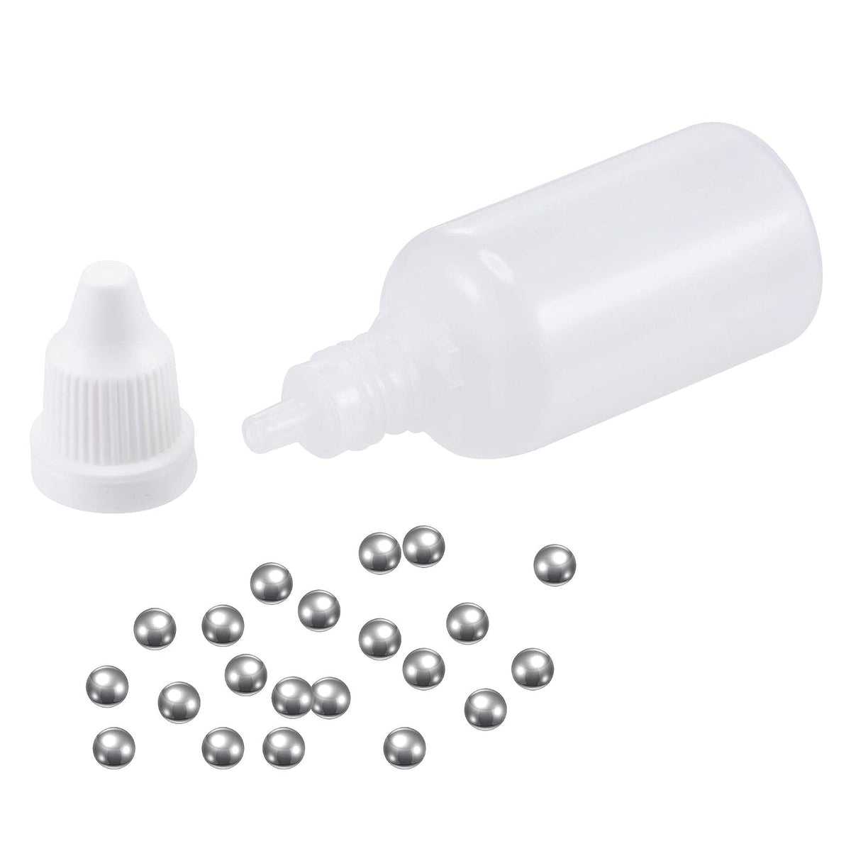100pcs 5.5mm 304 Stainless Steel Balls with 10pcs 30ml PE Bottles for Model Paint
