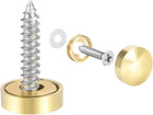 Mirror Screws Decorative Caps Cover Nails Polished Gold 12mm 2pcs
