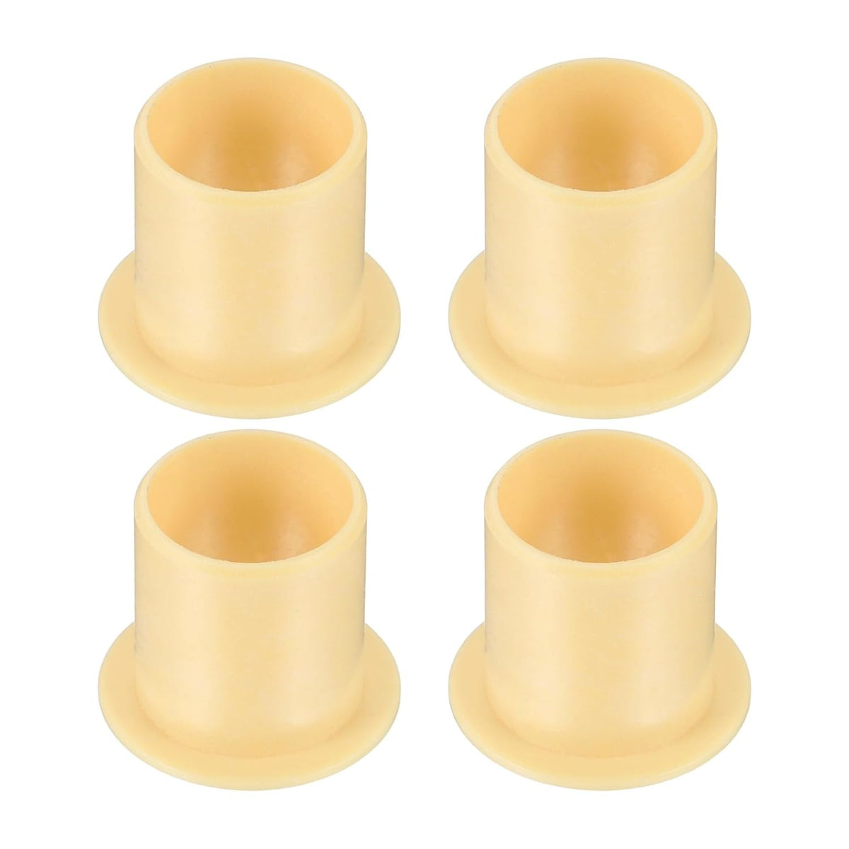 4Pcs Flanged Sleeve Bearing, Plastic Bushing ID 15mm x OD 17mm x Length 19mm POM Bushing, Yellow