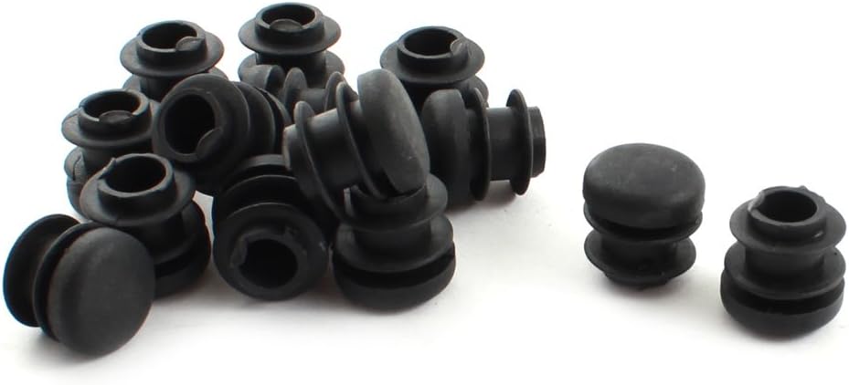 15Pcs Black Plastic Blanking End Cap Round Tube Insert Pipe Bung 15mm
