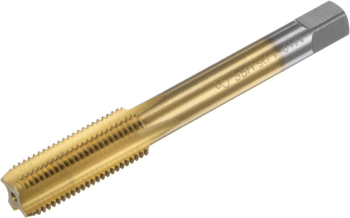 Metric Thread Tap M12 x 1.25 H2 Titanium Coated HSS-CO (M35 High Speed Steel) Straight Flutes Machine Screw Tap Threading Tapping Repair Tool