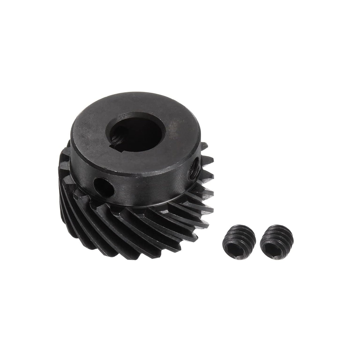 10mm Inner Aperture 20T Helical Bevel Gear 1 Mod Hardened 45# Steel Spur Diff Differential 3x1.4mm Keyway Motor Spiral Bevel Gear Parts Accessories, Left Direction