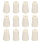 Tapered Shaped Silicone Stoppers 16 to 22mm, 12 Pcs White Tapered Lab Seal Plugs with Hole for Sealing, Test Tubes, Flasks