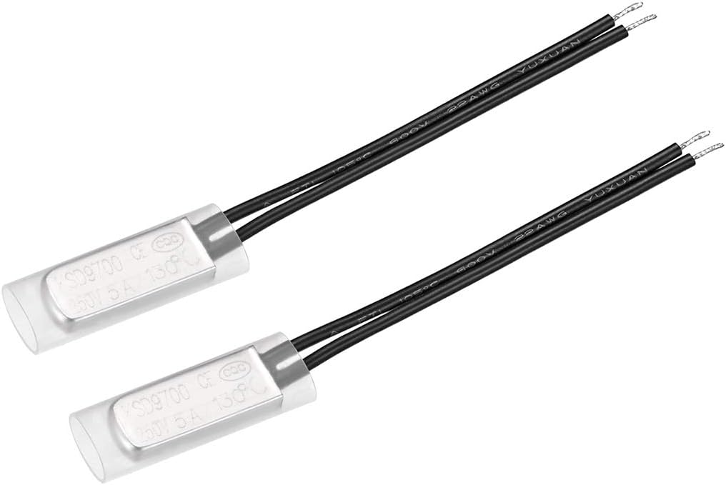 KSD9700 Thermostat, 130℃ Normally Close Temperature Switch Thermal Switch, N.C 5A Metal Temperature Controller 2pcs