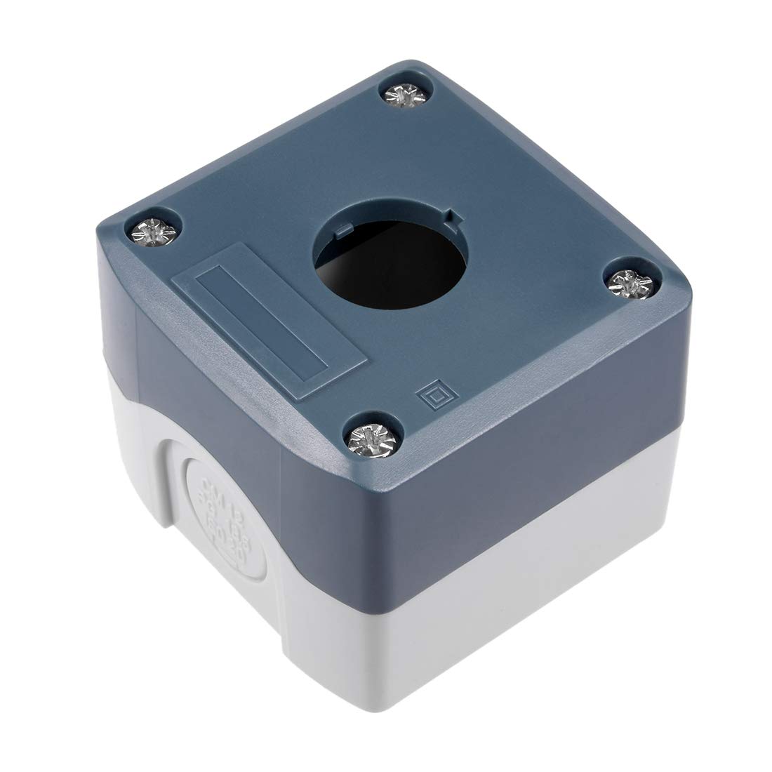 Push Button Switch Control Station Box 22mm 1 Button Hole Waterproof Gray and White