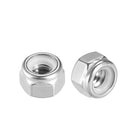 5/16"-18 Nylon Insert Hex Lock Nuts, 304 Stainless Steel, Plain Finish, Pack of 25