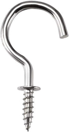 1.3" Screw Eye Hooks Self Tapping Screws Screw-in Hanger Eye-Shape Ring Hooks with Plate Silver 30pcs