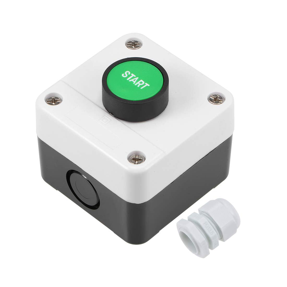 Push Button Switch Station Box Momentary NO Green Start, 600V 10A