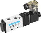 AC 110V 5 Way 2 Position 1/8"PT,Pneumatic Air Control Solenoid Valve,Internally Single Piloted Acting Type w LED Light,4V110-06