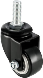 Swivel Casters 1.5 Inch PU M10 x 25mm Threaded Stem Swivel Caster Wheels, 330lb Total Load Capacity, Pack of 4