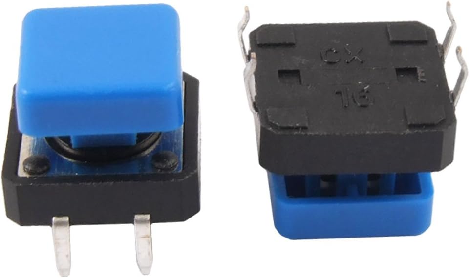 10 Pcs PCB Momentary Push Button Switch 12x12x9mm 4 Pin DIP w Cap