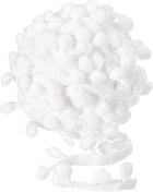 10 Yards Pom Pom Ball Fringe Trim, Ribbon Sewing Accessory DIY Crafts for Home Curtain Clothes Pillow Decoration (10mm, White)