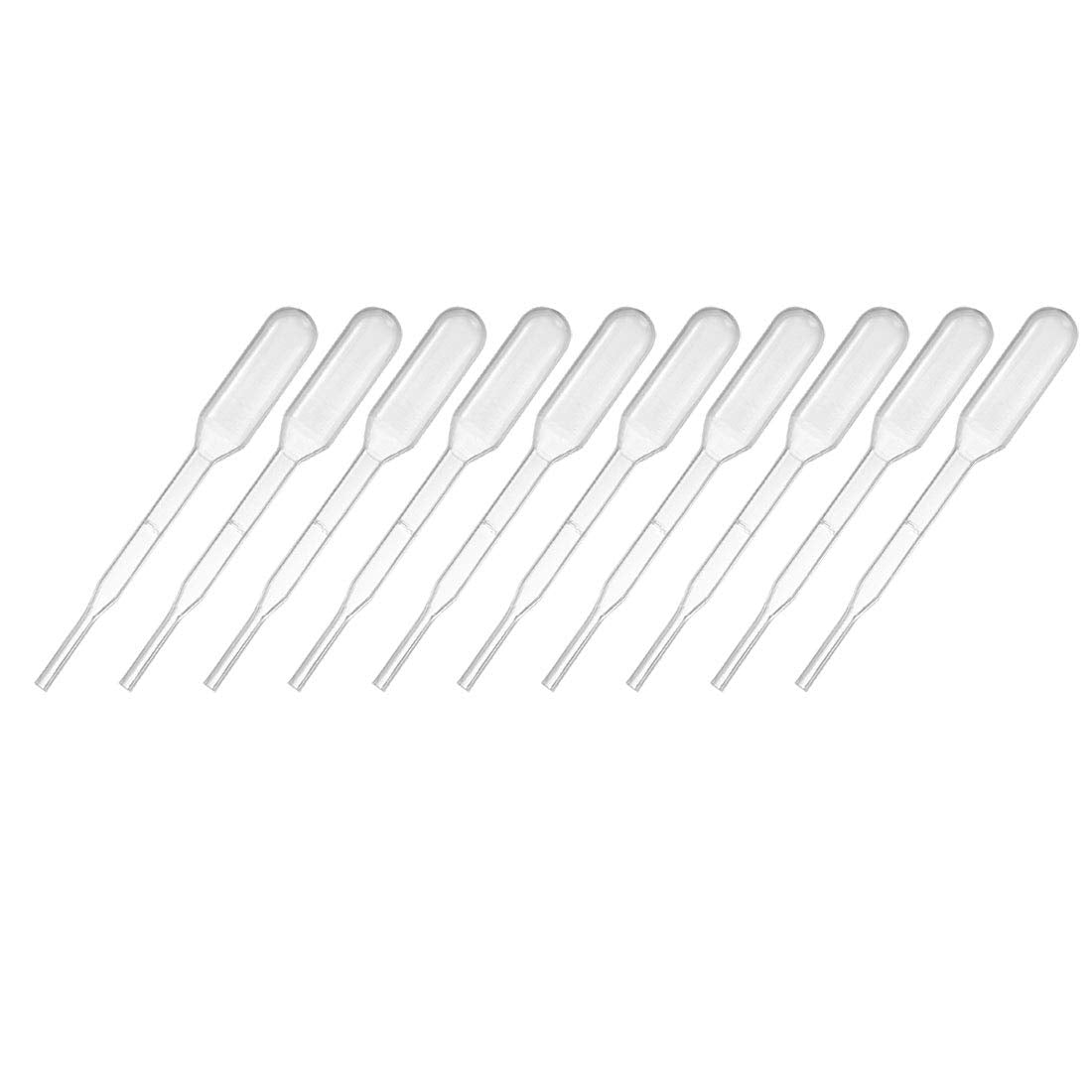 50 Pcs Plastic Disposable Pipettes 0.2ml, Clear Transfer Pasteur Pipettes, 61mm Length, Liquid Dropper for Lab