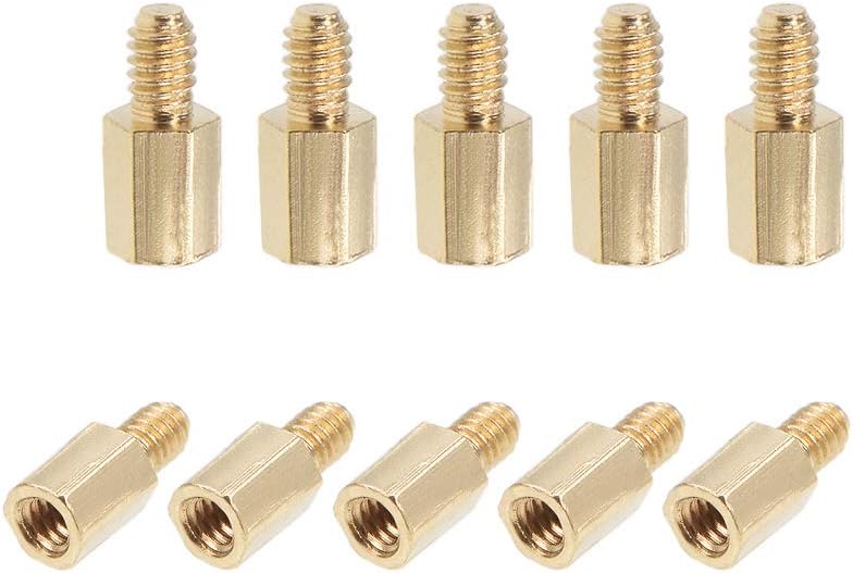 M2x4mm+3mm Male-Female Brass Hex PCB Motherboard Spacer Standoff for FPV Drone Quadcopter, Computer & Circuit Board 50pcs