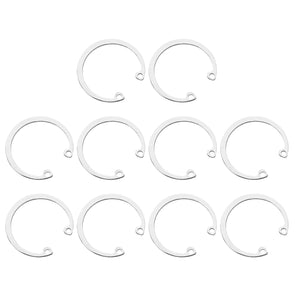 10Pcs 38mm Internal Retaining Ring Circlip, 304 Stainless Steel Internal Circlip Snap Rings C-Clips GB893 for Grooved Shafts Studs, Silver Tone