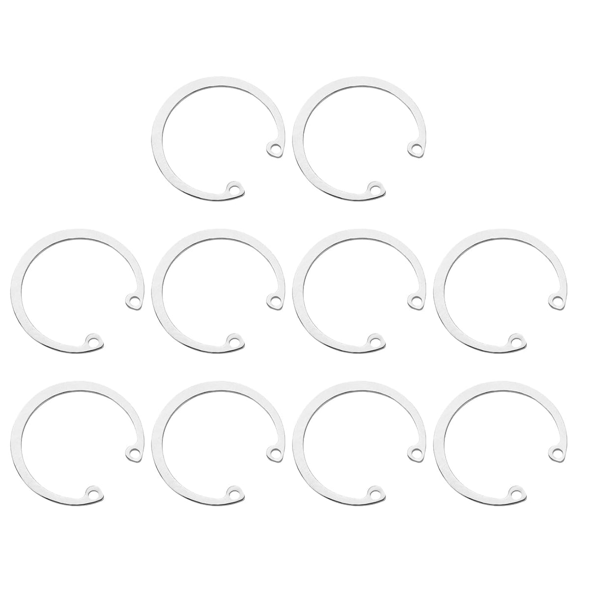 10Pcs 38mm Internal Retaining Ring Circlip, 304 Stainless Steel Internal Circlip Snap Rings C-Clips GB893 for Grooved Shafts Studs, Silver Tone