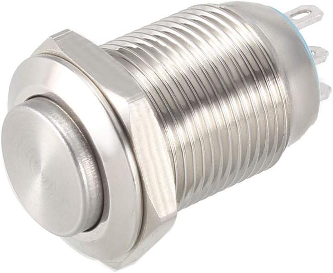 Latching Metal Push Button Switch 12mm Mounting Dia 1NO 1NC COM DC 30V 0.1A 23.5 X 16mm
