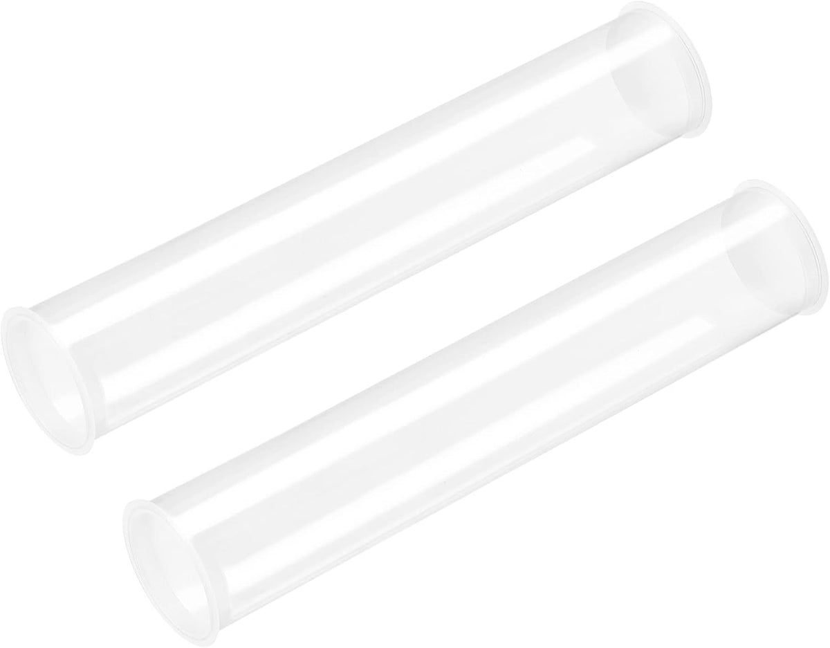 2pcs Rigid Round Clear Tubing 41.6mmx43mmx250mm Plastic Storage Transparent Tube with Lids