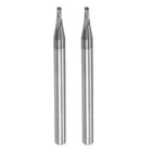 2pcs Ball Nose End Mills CNC Router Bits, 1mm (5/128") Radius Solid Carbide AlTiN Coated 2 Flutes HRC45 2mm (5/64") Diameter 4mm (5/32") Shank Cutter Milling Tools