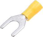 200Pcs SV5.5-8 Insulated Fork Spade U-Type Wire Connector Electrical Crimp Terminal 12-10AWG Yellow