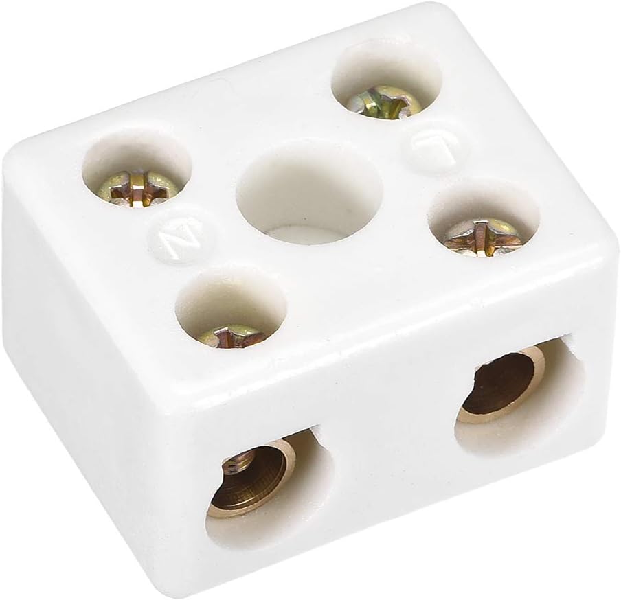 2 Way Ceramics Terminal Blocks High Temp Porcelain Ceramic Connectors for Electric Wire Cable