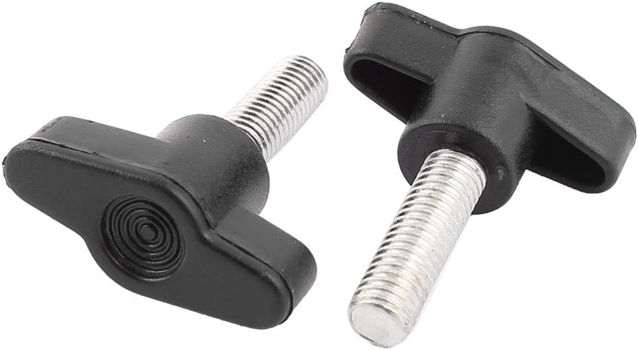 8mm x 25mm Male Thread Plastic T Handle Screw On Clamping Knob 2pcs