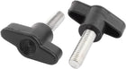8mm x 25mm Male Thread Plastic T Handle Screw On Clamping Knob 2pcs
