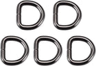 LinkMejor 5pcs Metal D Ring 0.63"(16mm) D-Rings Buckle for Hardware Bags Belts Craft DIY Accessories Black