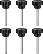 6 Pcs Star Knobs Grips M6 x 60mm Male Thread Steel Zinc Stud Replacement PP