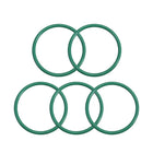 Fluorine Rubber O-Rings, 21mm OD 18mm ID 1.5mm Width FKM Seal Gasket for Machinery Plumbing, Green, Pack of 5